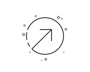 Direction arrow line icon. Arrowhead symbol. Navigation pointer sign. Geometric shapes. Random cross elements. Linear Direction icon design. Vector