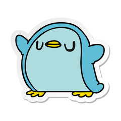 sticker cartoon kawaii of a cute penguin