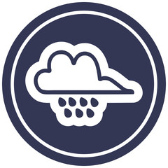 rain cloud circular icon