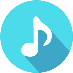 Music note icon - Vector. Flat design style eps 10