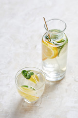 cocktail with lemon and mint