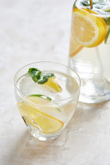 glass of water with lemon