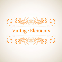 Calligraphic Design Elements Vintage Stile Vector Illustration.