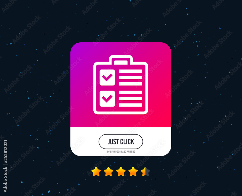 Aufkleber checklist sign icon. control list symbol. survey poll or questionnaire form. web or internet icon de