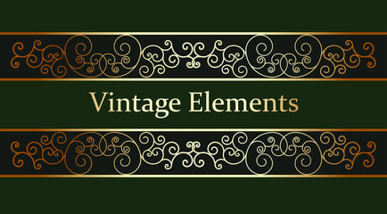 Calligraphic Design Elements Vintage Stile Vector Illustration.