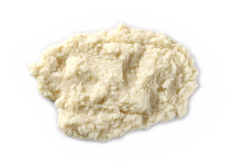 Horseradish sauce isolated on white background, top view