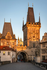 Fototapeta na wymiar Charles Bridge and the river Vltava Prague czech republic
