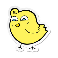 sticker of a cartoon funny bird