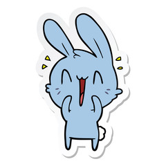 sticker of a cute cartoon rabbit