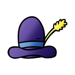 gradient cartoon doodle of a farmers hat