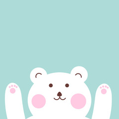 Obraz na płótnie Canvas Cute bear card template with space for yoir text.Pastel tones.clip art