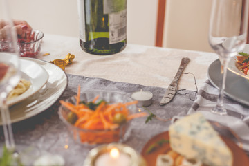 Messy dining table. The party is over!