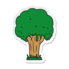 sticker cartoon doodle of a summer tree