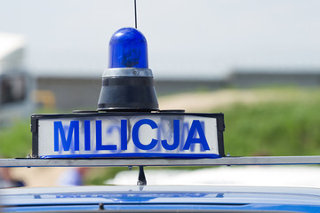 Police siren on an old retro car