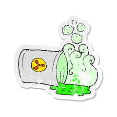 retro distressed sticker of a cartoon nuclear waste