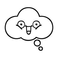 Obraz premium line drawing cartoon thought bubble