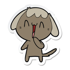 sticker of a cute cartoon dog
