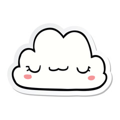 sticker of a cute cartoon cloud