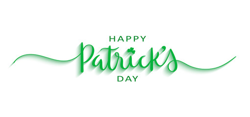 HAPPY PATRICK'S DAY green 3D relief brush calligraphy banner