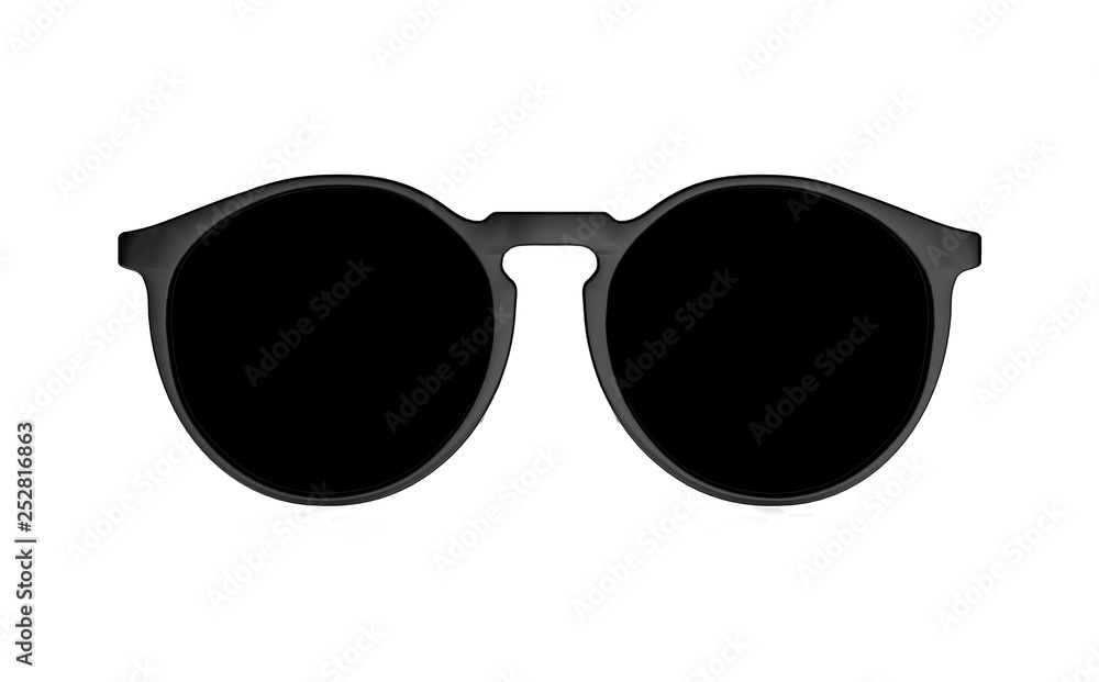 Wall mural Black Glasses on white background