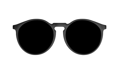 Black Glasses on white background
