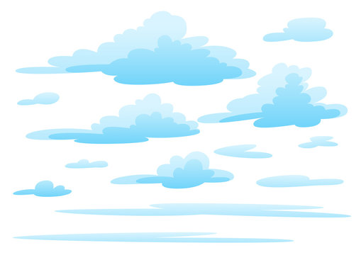 Illustration of clouds on white background.