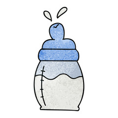 quirky hand drawn cartoon baby milk bottle