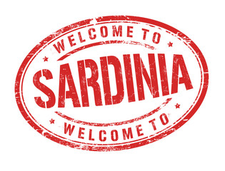 Welcome to Sardinia sign or stamp