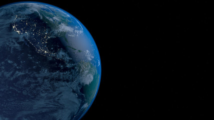 Planet Earth from space 3D illustration orbital view, our planet from the orbit. Elements of this image furnished by NASA