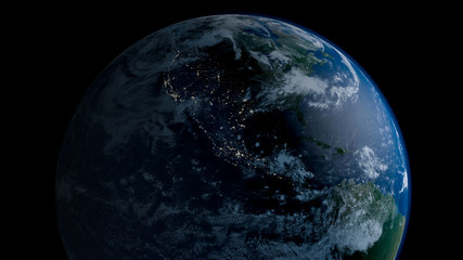 Planet Earth from space 3D illustration orbital view, our planet from the orbit. Elements of this image furnished by NASA