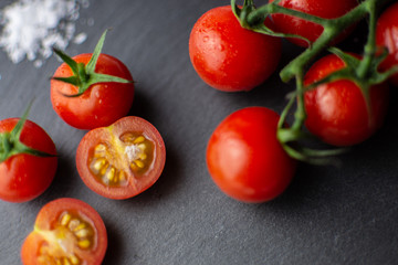 Cherry tomatoes with salt