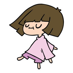 cartoon of cute kawaii girl