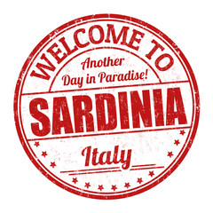 Welcome to Sardinia sign or stamp