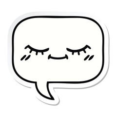 sticker of a cute cartoon speech bubble