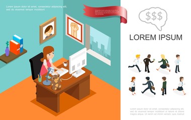 Isometric Business Colorful Concept