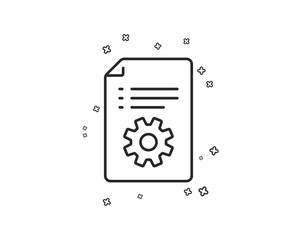 Technical documentation line icon. Instruction sign. Geometric shapes. Random cross elements. Linear Technical documentation icon design. Vector