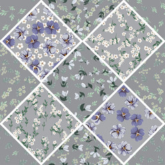 a seamless vintage pattern with harebell flowers