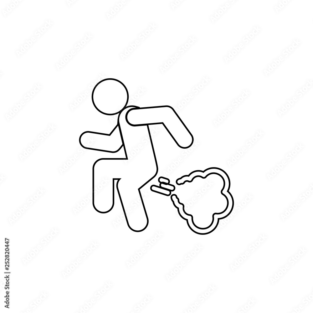 Poster man fart icon. simple thin line, outline vector of universal icons for ui and ux, website or mobile 
