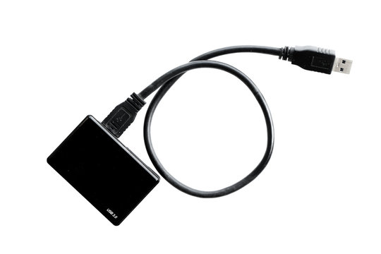 Close up black USB card reader