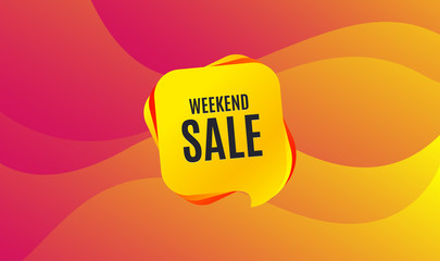 Weekend Sale. Special offer price sign. Advertising Discounts symbol. Wave background. Abstract shopping banner. Template for design. Vector