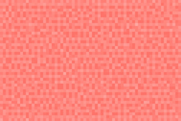 Abstract coral gradient background. Texture with pixel square blocks. Mosaic pattern