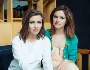 Young women in cafee, lifestyle portrait