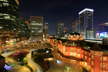 Fototapeta na wymiar 東京　東京駅　夜景