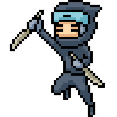 vector pixel art ninja
