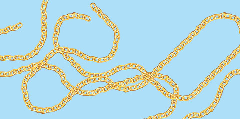 Golden chain vector realistic illustration