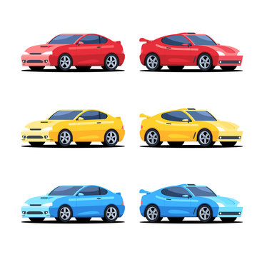 Set of sports cars