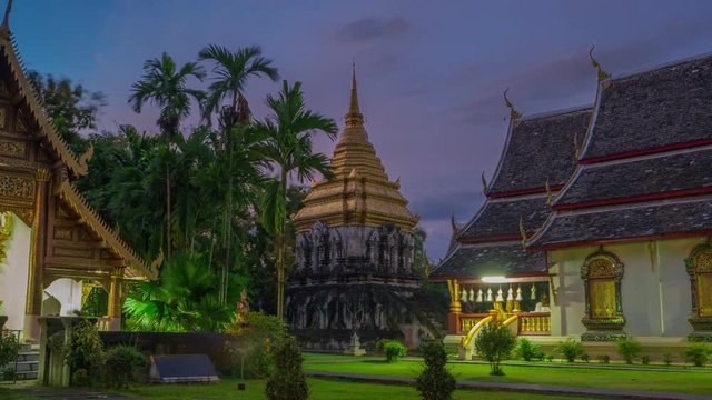 4K Timelapse,Hyperlapse. Wat Chiang Man is the oldest temple in Chiangmai, Thailand.
