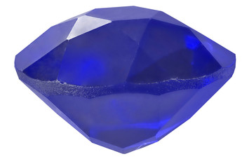 Fototapeta na wymiar dark sapphire gem isolated on white