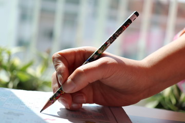 hand with pen