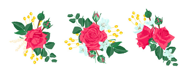 Wedding Card Invite Design, Vector Roses.